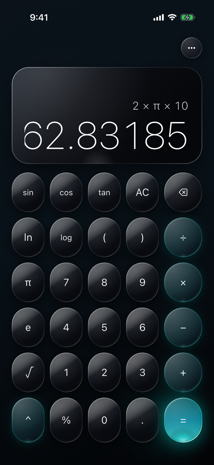 5x6 Scientific Liquid Glass keypad in Tiffany Aqua