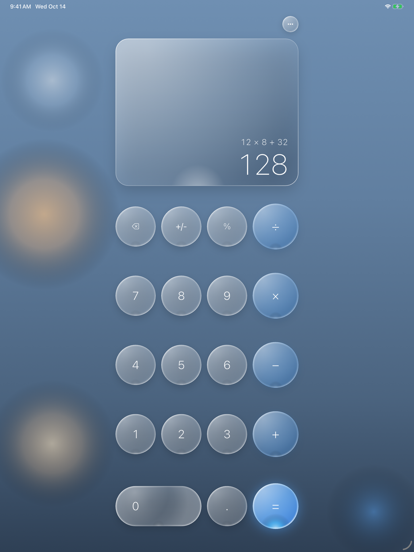 Rare Calculator on 13-inch iPad Pro in Alpine Sky Light Glass